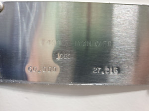 Simmons-Rand Paymover T400 dataplate